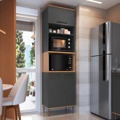 Imagem de Armário Torre Quente 2 Fornos 3 Portas Isabelle Freijó/Grafite