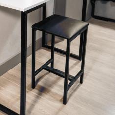 Imagem de Banqueta Baixa em Aço/Courino Slim Yescasa Preto