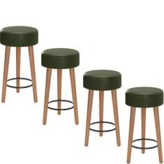 Imagem de Kit 4 Bancos Banqueta Paris material sintético Mesa Gourmet Pés Madeir