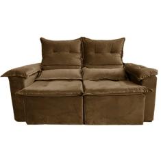 Imagem de Sofá Pequim 2 Lugares Retrátil e Reclinável 180cm Tecido Suede União Cor Marrom