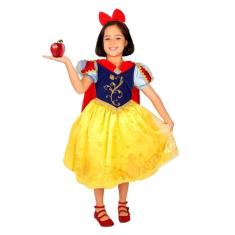 Imagem de Fantasia Branca de Neve Infantil de Luxo Com Capa Princesas Disney