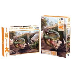 Imagem de Quebra cabeça 100 peças Batalha dos Dinos puzzle colorido