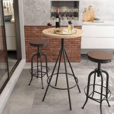 Imagem de Mesa Bistrô Estilo Industrial Eiffel Preto/Amadeirado