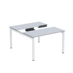 Imagem de Mesa Plataforma Dupla com Pé de Aço para Coworking 110X140/2P PDC11/14/2P Cinza/Branco
