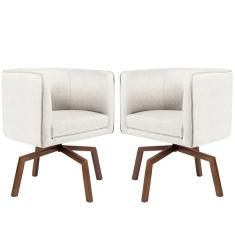 Imagem de Kit 02 Poltronas Decorativas Sala de Estar Giratória Ka Nix 