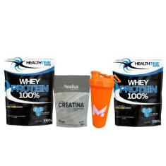 Imagem de Whey Protein 100% 2X2,1 (4,2Kg) + Creatina 300Gr + Coqueteleira 700 Ml