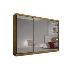 Imagem de Guarda Roupas 3 Portas De Correr E 6 Gavetas C Espelho Alfeu Plus Cumaru Novo Horizonte