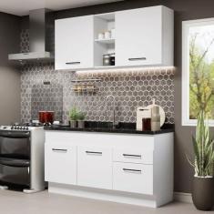 Imagem de Cozinha Compacta Madesa Agata 150002 com Armário e Balcão (sem Tampo e Pia) - Branco