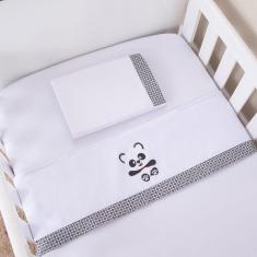 Imagem de Jogo De Lençol Para Berço Americano 3 Peças Panda