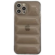 Imagem de Transparente roxo para baixo jaqueta o buffer caso de telefone para iphone 11 12 13 14 pro max plus macio tpu silicone capa traseira, cinza, para iphone 14