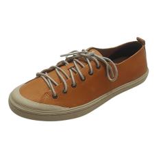 Imagem de Tênis Cano Curto Cadarço Couro Laranja-Feminino