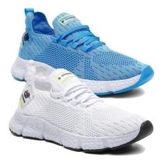 Imagem de Kit Combo 2 Tenis Unissex Fast Pro Respiravel Corrida Treino Academia 