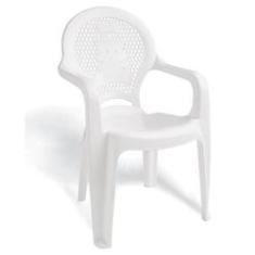 Imagem de Cadeira Plastica Monobloco Com Bracos Infantil Estampada Catty Branca