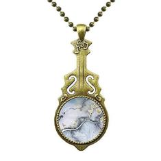 Imagem de DIYthinker Colar de sombreamento de aquarela abstrata de tinta com pingente de música de guitarra antiga