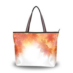 Imagem de Bolsa de ombro My Daily feminina linda bolsa de mão de folhas de outono, Multi, Large