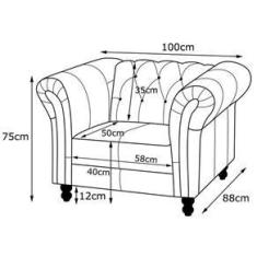Imagem de Kit 02 Poltronas Decorativa Bérgamo Couro Fendi