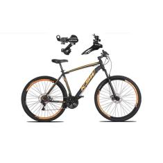 Imagem de Bicicleta Aro 29 Ksw Xlt Alumínio 24v Câmbios Shimano Garfo Suspensão - Preto/Laranja