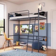 Imagem de Beliche Suspenso de Ferro Solteiro - Nick Cinza