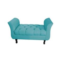 Imagem de Divã Recamier Barcelona - 90cm Suede - Azul Turquesa - Renascer Decor
