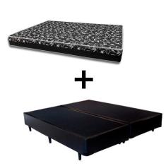 Imagem de Cama Box King 193 - Tecido Sintético Preto Com Colchão Belize Bello Bo