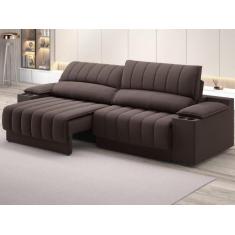 Imagem de Sofá Com Porta Copos Carregador Usb Ret Rec Murano 2,00M Velosuede Cho