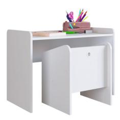 Imagem de Escrivaninha Infantil Com Banqueta Montessoriano Meu Fofinho A05 Branc