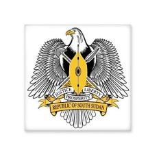Imagem de Decalque brilhante de ejo de cerâmica com emblema nacional da África do Sudão do Sul
