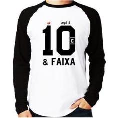Imagem de Camiseta - Raglan Aqui é 10 e Faixa Manga Longa - Foca na Moda