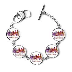 Imagem de DIYthinker Pulseira de Aquarela da cidade de Barcelona Espanha, Pulseira de Corrente Charmosa