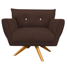 Imagem de Poltrona Giratória Anitta Suede com Strass Base Madeira MA30 D'Rossi