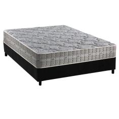 Imagem de Cama Box Casal: Colchão Molas Ensacadas Anjos Royal + Base CRC Suede Black(138x188)