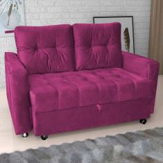 Imagem de Sofá Cama 2 Lugares Yago Veludo Turkey Marsala