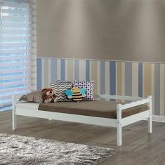 Imagem de Cama Solteiro em Madeira Maciça Reversível Casatema Branco