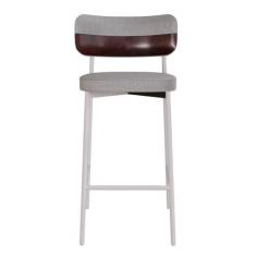 Imagem de Banqueta Alloa Fixa com 4 Pés 50 X 44,7 X 163,5cm com 1 Unidade Cinza Claro/Café/Branco Epoxi