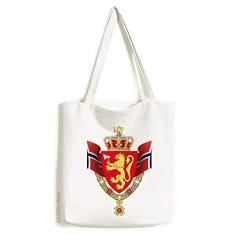 Imagem de Bolsa de lona com emblema nacional da Noruega, bolsa de compras casual