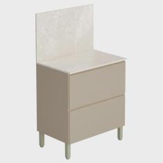 Imagem de Balcão de Cozinha Com Tampo 80cm 1 Porta Minsk K02 Vanilla - Mpozenato