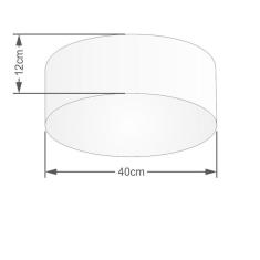 Imagem de Plafon Cilíndrico Md-3005 Cúpula Em Tecido 40X12cm Branco - Bivolt