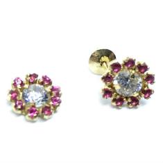 Imagem de Brinco em ouro 18k com zirconia - 2BRZ0220