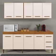 Imagem de Cozinha Completa Atenas 9 Portas E 3 Gavetas - Kaiki Móveis Cor:nature/off White