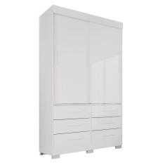 Imagem de Guarda Roupa 2 Portas 6 Gavetas Mdp Com Pés Branco