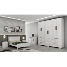 Imagem de Guarda Roupa Solteiro Com Pés 6 Portas 6 Gavetas - Encant-Branco - Móv