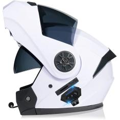 Imagem de Capacetes modulares Bluetooth para motocicleta, certificação Bluetooth + FM DOT Jovens, homens e mulheres, capacetes de turismo flip up, fone de ouvido Bluetooth com alto-falante duplo inte