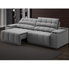 Imagem de Sofá com Porta Copos Carregador USB Ret Rec Samurai 2,30m Velosuede Gr