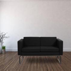 Imagem de Sofá Fixo 2 Lugares para Sala de Estar - Dallas Preto