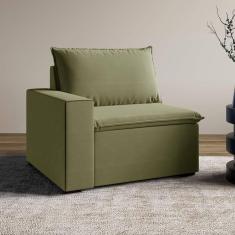 Imagem de Sofá Modular com Braço Esquedo 105cm Zen Cabecasa Madeiramadeira Verde Salvia