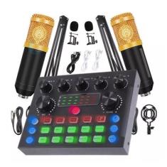 Imagem de Sistema Live Sound Card V8S Mixer Podcaster Com 2 Microfones Condensad