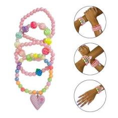 Imagem de Kit 20 Pulseiras Infantil Pingente Miçanga Colorida Menina - Arte Sedu
