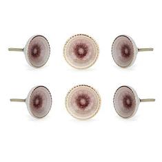 Imagem de Perilla Home Conjunto de 6 maçanetas Marrakesh (cerâmica com ouro 24 K) puxadores redondos decorativos para armário de cozinha em casa ferragens armário porta de vidro armário armário armário porta