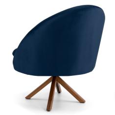 Imagem de Poltrona Decorativa Base Giromad Madeira Rafa B-304 Veludo  Marinho - Domi