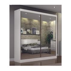 Imagem de Guarda Roupa Solteiro Espelhado 2 Portas 3 Gavetas - São Paulo-Branco - Leifer Móveis